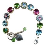 Bracelet By Mariana Woman Charming Rose, Peridot and Aquamarine Swarovski Crystals - Image 2
