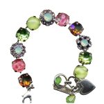 Mariana Bracelet Adorable Rose Delite, Green Opal, Peridot, Pacific Opal, Lt Amethyst, & Topaz Austrian Crystals My Treasures Coll. - Image 2