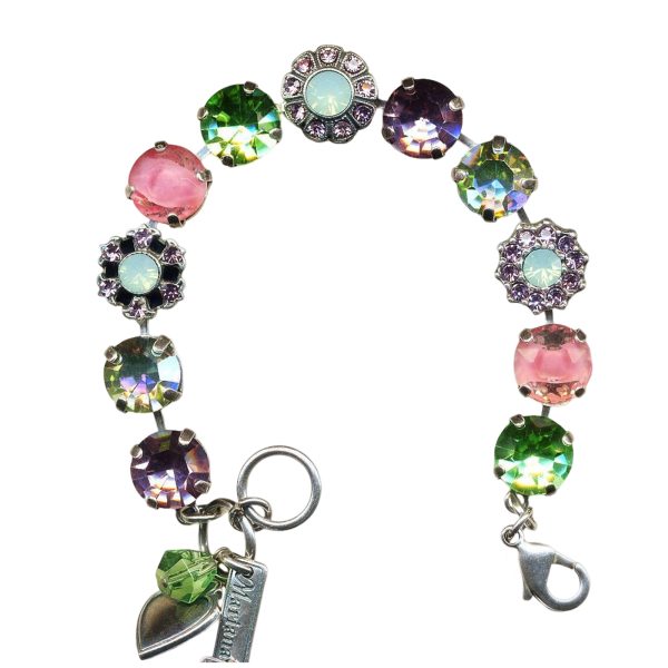 Mariana Bracelet Lovely Rose Delite, Lt Amethyst, Peridot, Pacific Opal, & Luminous Green Austrian Crystals My Treasures Coll.