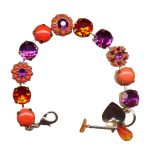 Mariana Bracelet Sassy Coral, Fuchsia, Hyacinth, & Fireopal Austrian Crystals My Treasures Coll. - Image 3