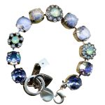 Mariana Bracelet Alluring Synthetic Opal, Lt Sapphire, Blue Opal, & Pacific Opal Austrian Crystals My Treasures Coll. - Image 2