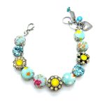 Mariana Bracelet Fashionable Blue Zircon, Golden Shadow, & Yellow Opal Austrian Crystals My Treasures Coll.