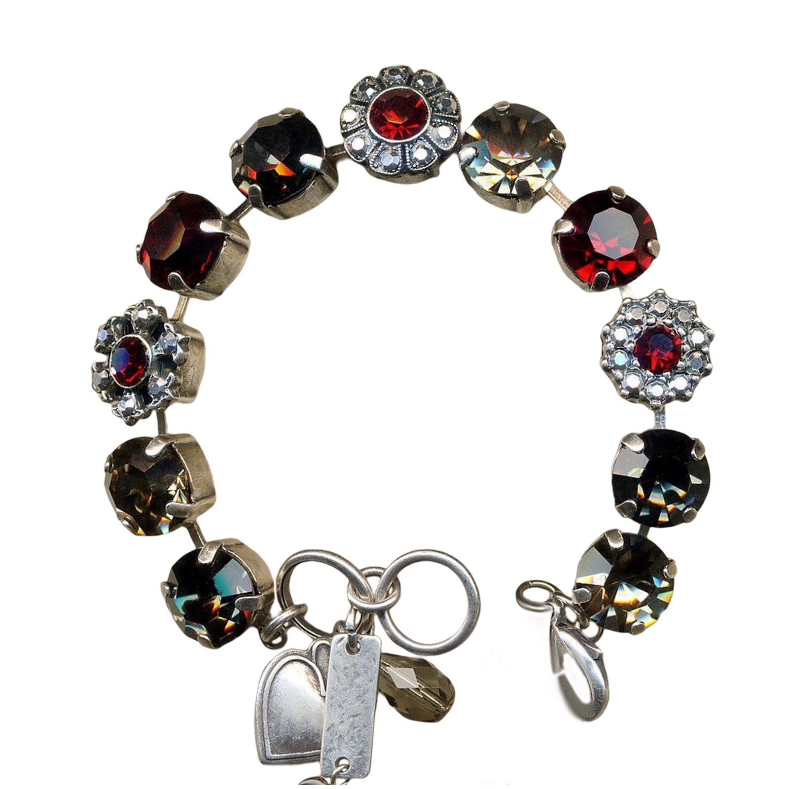 B-4174-747-2-SP(1) Mariana Bracelet Soulful Floral Black Diamond, Morion, Foil, & Siam Austrian Crystals My Treasures Coll. - Image 1