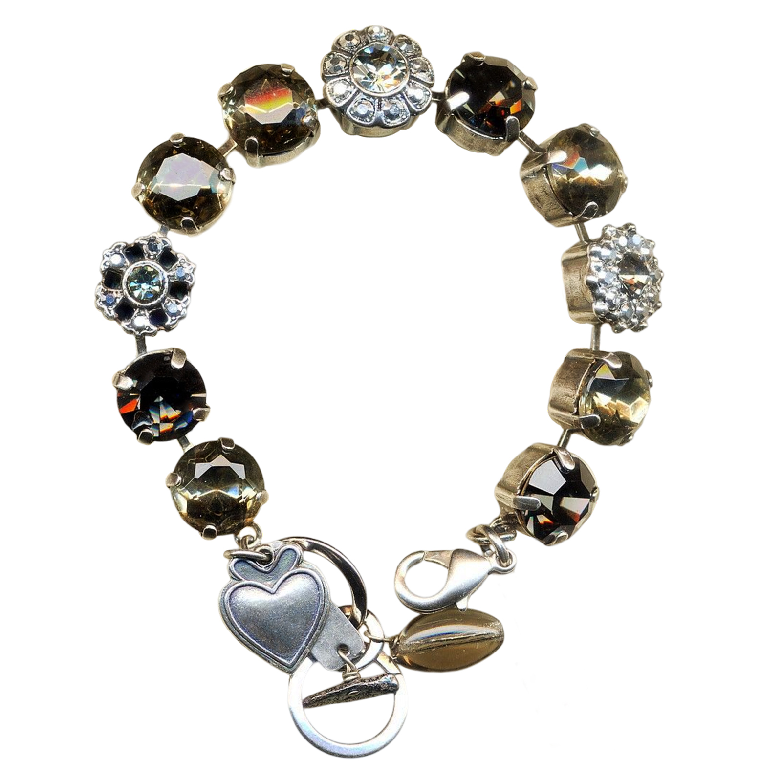 B-4174-7470-SP(1) Mariana Bracelet Exquisite Black Diamond, Silver Night, & Clear Austrian Crystals My Treasures Coll. - Image 1