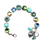 Mariana Bracelet Shimmering Vitrail Medium, Turq, Peridot & Lt Sapphire Austrian Crystals My Treasures Coll. - Image 3