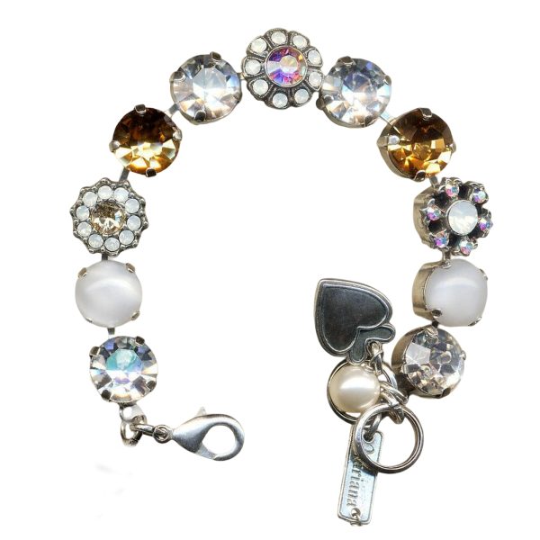 Mariana Bracelet Shimmering AB, Clear, White Opal, Pearl, & Amber Austrian Crystals My Treasures Coll.