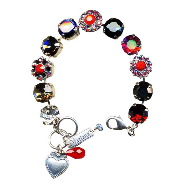 Bracelet By Mariana Woman Glam Jet and Siam Swarovski Crystals