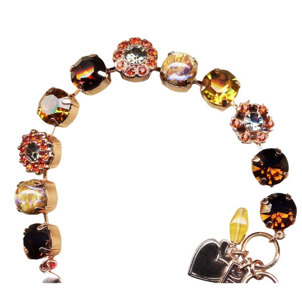Mariana Bracelet Sassy Iridescent Topaz, Amber, Marbled Stone, & Smoked Topaz Austrian Crystals My Treasures Coll.