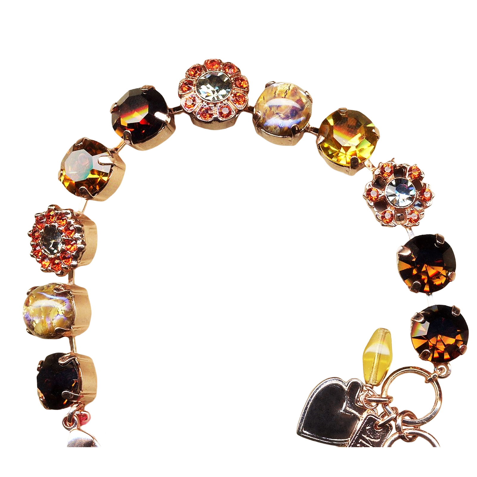 B-4174-797-RG(1) Mariana Bracelet Sassy Iridescent Topaz, Amber, Marbled Stone, & Smoked Topaz Austrian Crystals My Treasures Coll. - Image 1