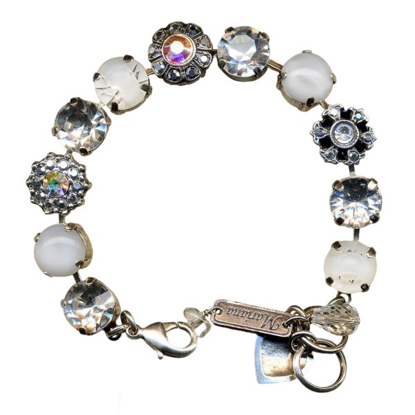 Mariana Bracelet Timeless Floral Clear, White Opal, Foil, & AB Austrian Crystals My Treasures Coll.