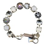 Mariana Bracelet Timeless Floral Clear, White Opal, Foil, & AB Austrian Crystals My Treasures Coll. - Image 3
