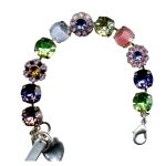 Mariana Bracelet Fab Rose Delite, Lt Amethyst, Tanzanite, Jonquil, Topaz, Peridot, & Lt Rose Austrian Crystals Flower Power Coll. - Image 3