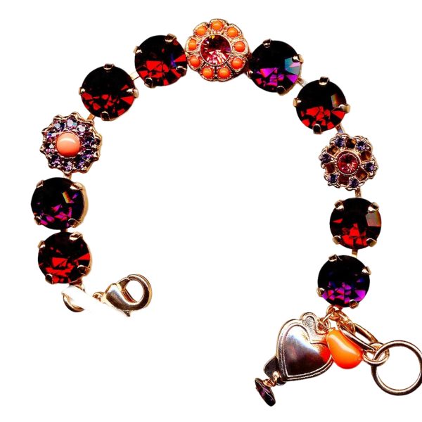 Mariana Bracelet Glamorous Metsunshine, Ruby, Amethyst, Coral, & Rose Peach Austrian Crystals My Treasures Coll.