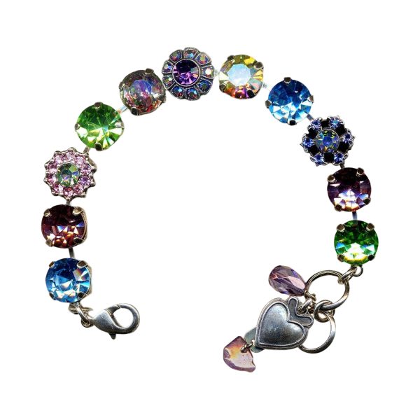 Bracelet By Mariana Woman Glitzy Lt Multi Peridot and Velvet Swarovski Crystals