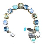 Mariana Bracelet Preppy Turq, Lt Sapphire, Pacific Opal, Air Blue Opal, & Aurum Austrian Crystals My Treasures Coll.