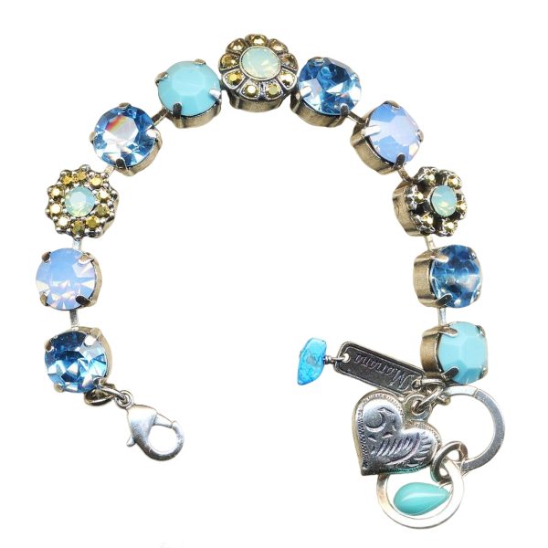 Mariana Bracelet Preppy Turq, Lt Sapphire, Pacific Opal, Air Blue Opal, & Aurum Austrian Crystals My Treasures Coll.