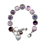 Bracelet By Mariana Woman Amethyst Mineral and Violet Swarovski Crystals