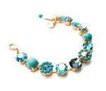Bracelet By Mariana Woman Shimmering Turquoise and Aquamarine Swarovski Crystals - Image 4