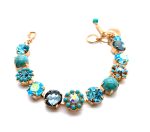 Bracelet By Mariana Woman Shimmering Turquoise and Aquamarine Swarovski Crystals - Image 2