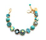 Bracelet By Mariana Woman Shimmering Turquoise and Aquamarine Swarovski Crystals