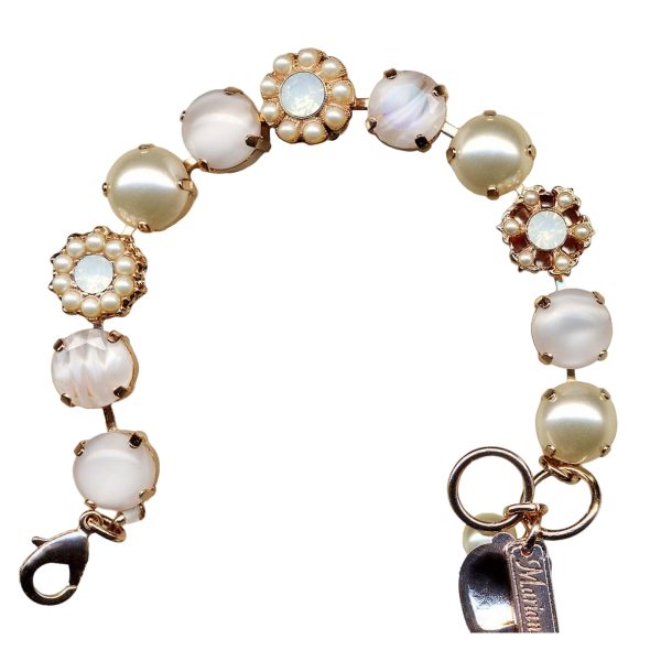 Bracelet By Mariana Woman Timeless Pearl Mineral and White Opal Swarovski Crystals