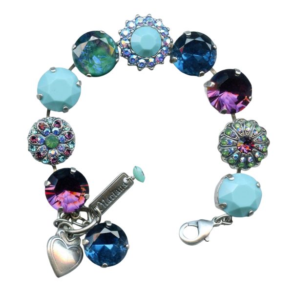 Mariana Bracelet Simply Elegant Turq, Amethyst, Sapphire, Green Opal, Aquamarine, & AB Austrian Crystals Inspiration Coll.