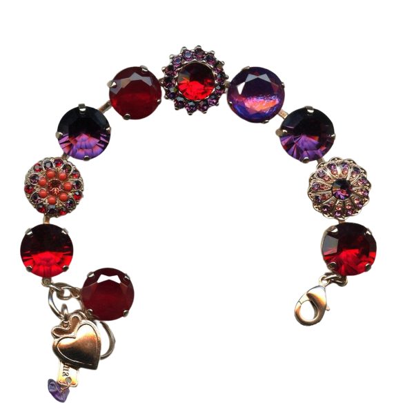 Mariana Bracelet Exude Elegance Metsunshine, Ruby, Siam, Coral, Amethyst, & Peach Austrian Crystals My Treasures Coll.