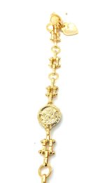 Bracelet By Mariana Woman Guardian Angel White and Clear Swarovski Crystals - Yellow Gold - Image 3