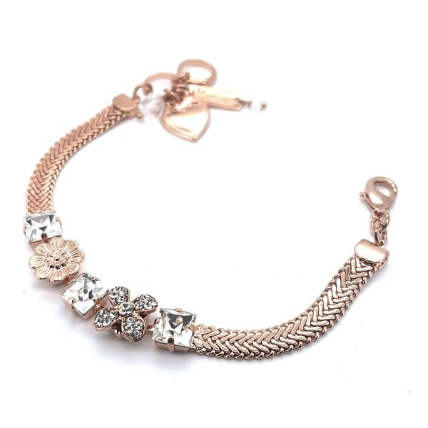 Bracelet By Mariana Woman Glamorous Princess and Flower Shape Clear Swarovski Crystals