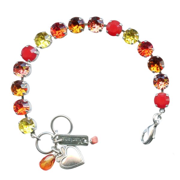 Bracelet By Mariana Woman Fashionable Citrine and Coral Swarovski Crystals