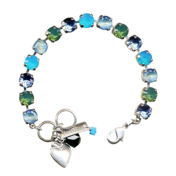 Mariana Bracelet Fab Lt Sapphire, Teal Green, Caribbean Blue Opal, & Palace Green Opal Austrian Crystals Mediterranean Blue Dancing the Night Away Coll.