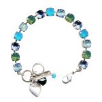 Mariana Bracelet Fab Lt Sapphire, Teal Green, Caribbean Blue Opal, & Palace Green Opal Austrian Crystals Mediterranean Blue Dancing the Night Away Coll. - Image 3