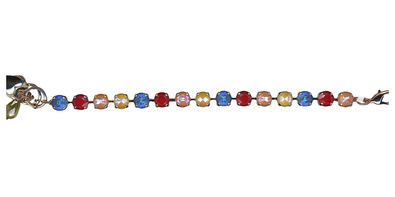 B-4252-250-3-RG(1) Mariana Bracelet Shimmering Sun-Kissed Sunset, Sun-Kissed Sunshine, Sun-Kissed Ocean, & Royal Red Austrian Crystals My Treasures Coll. - Image 1