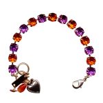 Bracelet By Mariana My Treasures Coll. Precious Fuchsia and Hyacinth Swarovski Crystals - Image 2