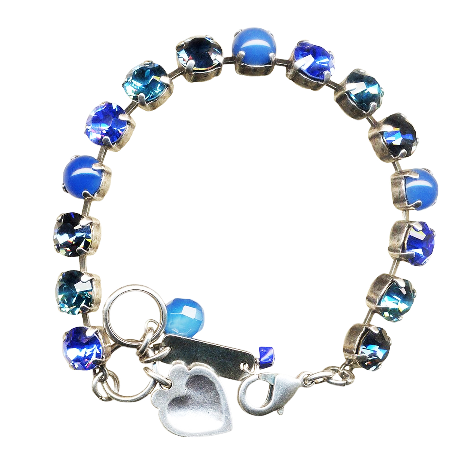 B-4252-M281-SP(1) Mariana Bracelet Glamorous Blue Lace Agat Mineral, Sapphire, & Aquamarine Austrian Crystals My Treasures Coll. - Image 1