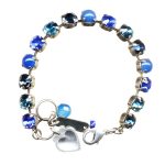 Mariana Bracelet Glamorous Blue Lace Agat Mineral, Sapphire, & Aquamarine Austrian Crystals My Treasures Coll. - Image 2