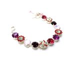 Bracelet By Mariana Take My Breath Away Coll. Exquisite Amethyst, Siam, Rose Water Opal & Chrysotile Swarovski Crystals - Image 3