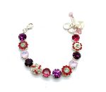 Bracelet By Mariana Take My Breath Away Coll. Exquisite Amethyst, Siam, Rose Water Opal & Chrysotile Swarovski Crystals