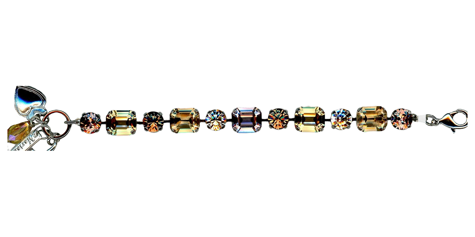 B-4320-1119-RO(1) Mariana Bracelet Elegant Golden Shadow, Lt Smoked Topaz, & Lt Peach Austrian Crystals Meadow Brown My Butterfly Coll. - Image 1
