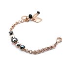 Bracelet By Mariana Woman Shimmering Hematite and Jet Swarovski Crystals