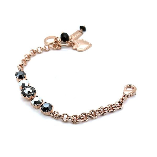 Bracelet By Mariana Woman Shimmering Hematite and Jet Swarovski Crystals