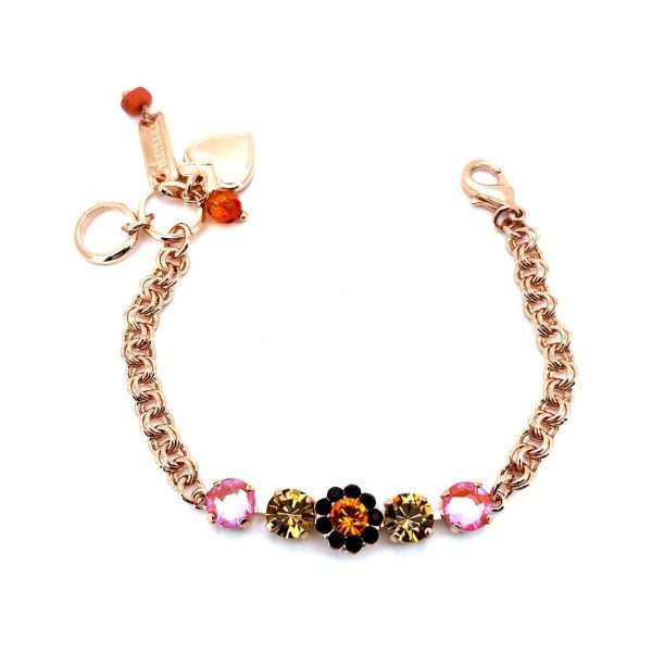 Bracelet By Mariana Woman Floral Jet and Colorado Topaz Swarovski Crystals