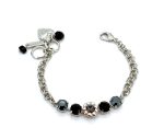 Mariana Bracelet Glitzy Floral AB, Jet, & Black Diamond Austrian Crystals Tuxedo Paradise Coll. - Image 3