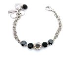 Mariana Bracelet Glitzy Floral AB, Jet, & Black Diamond Austrian Crystals Tuxedo Paradise Coll. - Image 2
