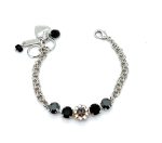 Mariana Bracelet Glitzy Floral AB, Jet, & Black Diamond Austrian Crystals Tuxedo Paradise Coll.