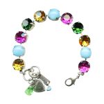 Mariana Bracelet Adorable Fuchsia, Fern Green, Topaz, & Turq Austrian Crystals Happy Days Icons Coll. - Image 3