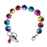 Bracelet By Mariana Sapphire, Blue Zircon, Fuchsia and Siam Swarovski Crystals - Image 2