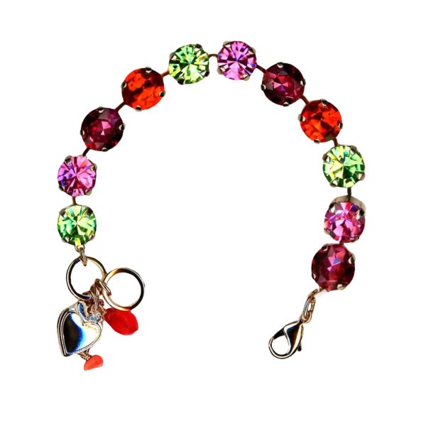 Mariana Bracelet Stunning Peridot, Rose, Fuchsia, & Hyacinth Austrian Crystals Romancing In Rio Summer 2022 Coll.