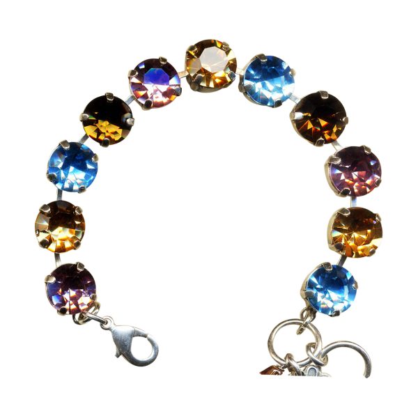 Mariana Bracelet Fab Lt Sapphire, Amber, Vintage Rose, & Smoked Topaz Austrian Crystals My Treasures Coll.