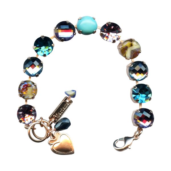 Mariana Bracelet Sophisticated Vintage Rose, Marbled Stone, Lt Sapphire, Lt Amethyst, Blue Zircon, & Turq Austrian Crystals Luck Inspiration Coll.